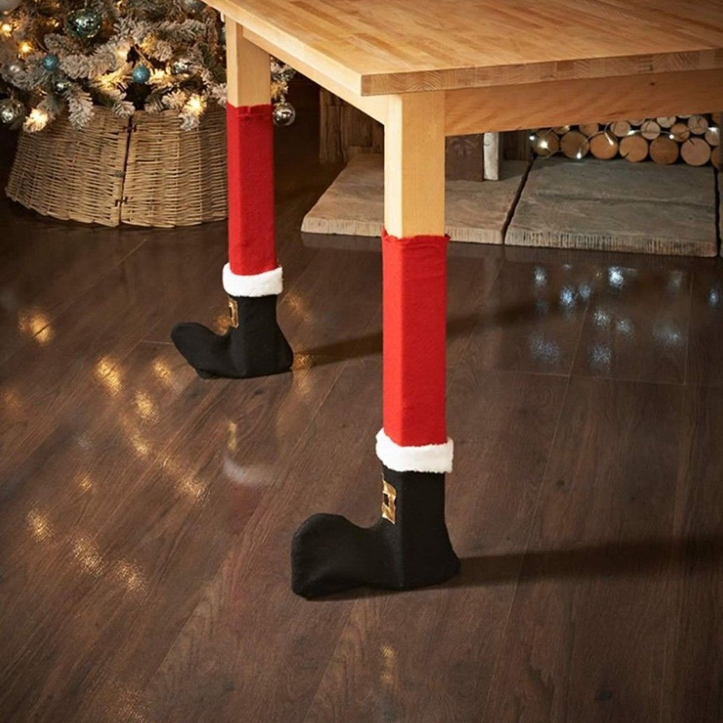 🎄Christmas Table & Chair Leg Covers – Dress Up Your Furniture for the Holidays!✨