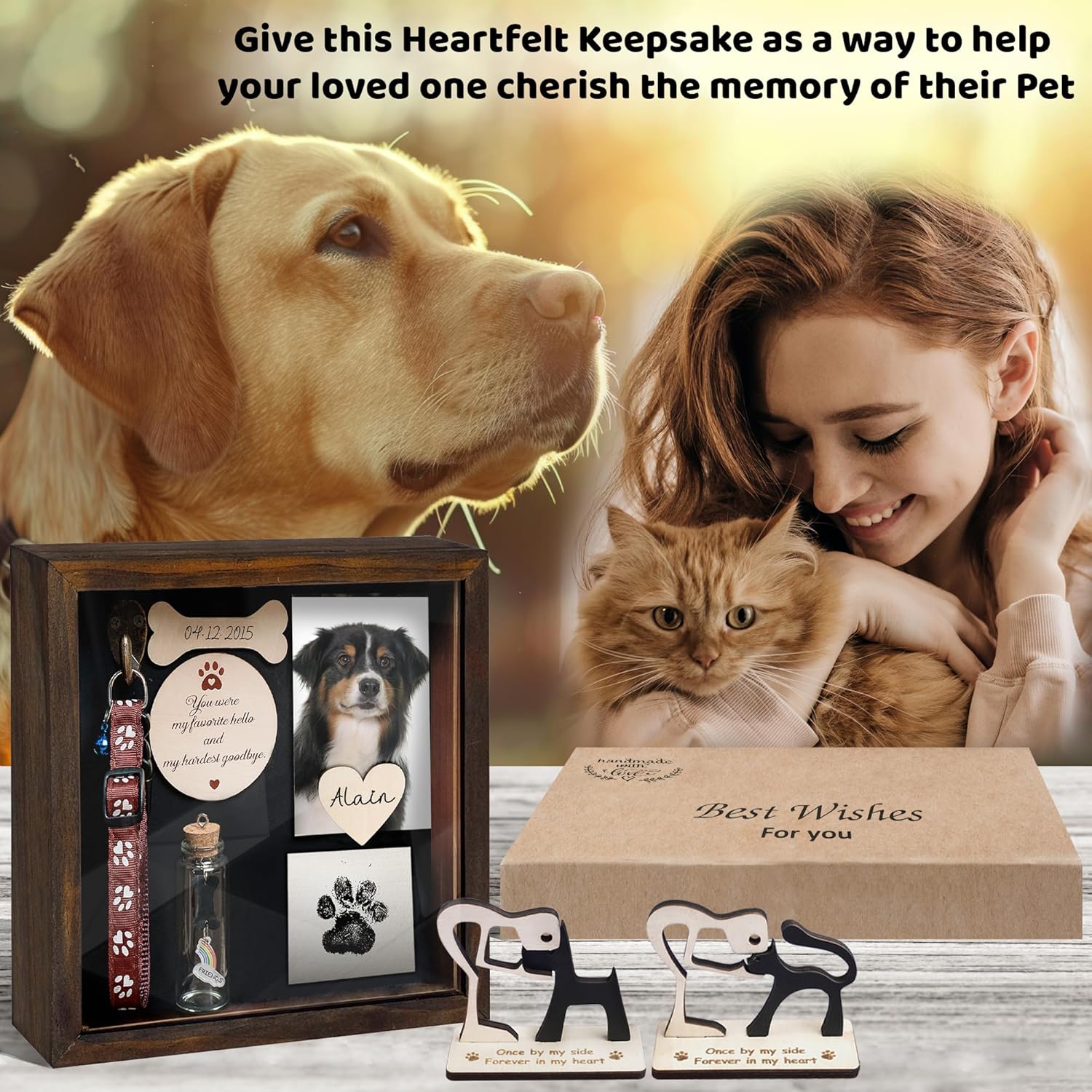 🐾 Pet Shadow Box Memorial Frame – Rustic Wooden Keepsake | 43% OFF, FREE SHIPPING