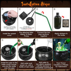 💀 Halloween Cauldron with Floating Potion Bottles & Fog - Spooky Skeleton Witch Decor | 50% OFF, FREE SHIPPING