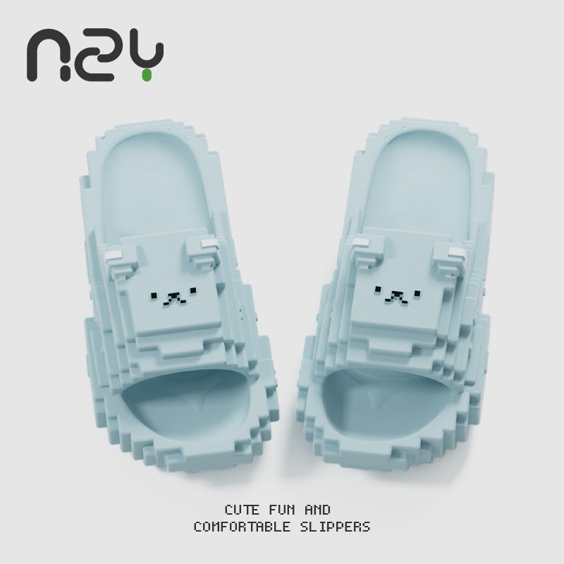 Pixel Cartoon Bear Sandals - Unisex Non-Slip Water Shoes for Indoor & Outdoor | 40% OFF, FREE SHIPPING