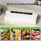 Food Vacuum Sealer Machine 75KPA with Dry/Wet Modes & 20 Seal Bags - Compact Kitchen Sealer | 50% OFF, FREE SHIPPING