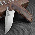 🔥 Butterfly Wood-Handle EDC Knife – 8Cr13MoV Steel Outdoor Pocket Tool