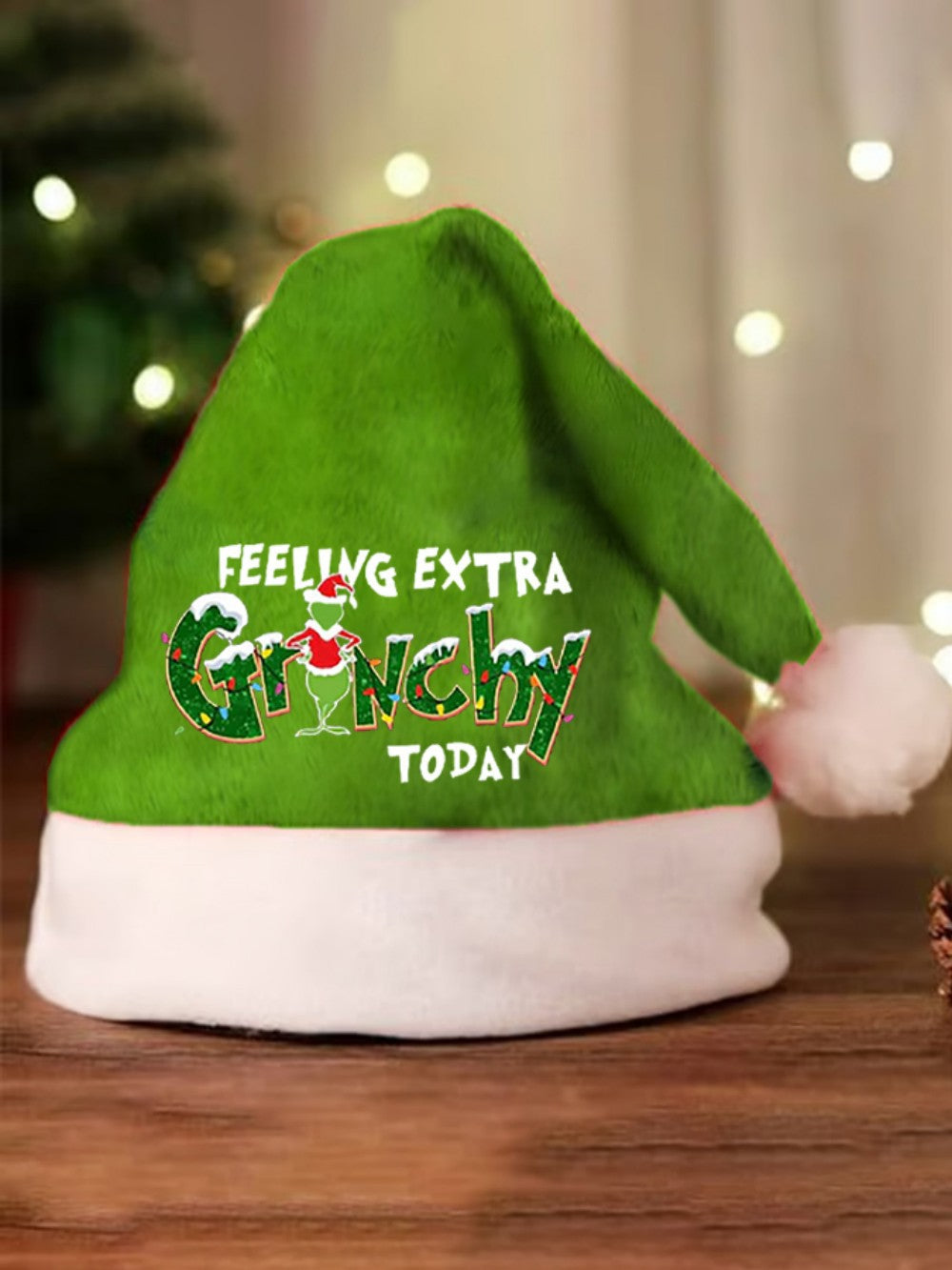 🎄 Sneaky Green Santa Hat – The “Not-So-Jolly” Christmas Grump Hat