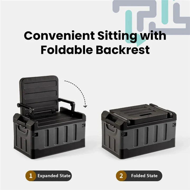 Camping Box With Folding Seat, Outdoor Car Fishing Bench