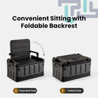 Camping Box With Folding Seat, Outdoor Car Fishing Bench