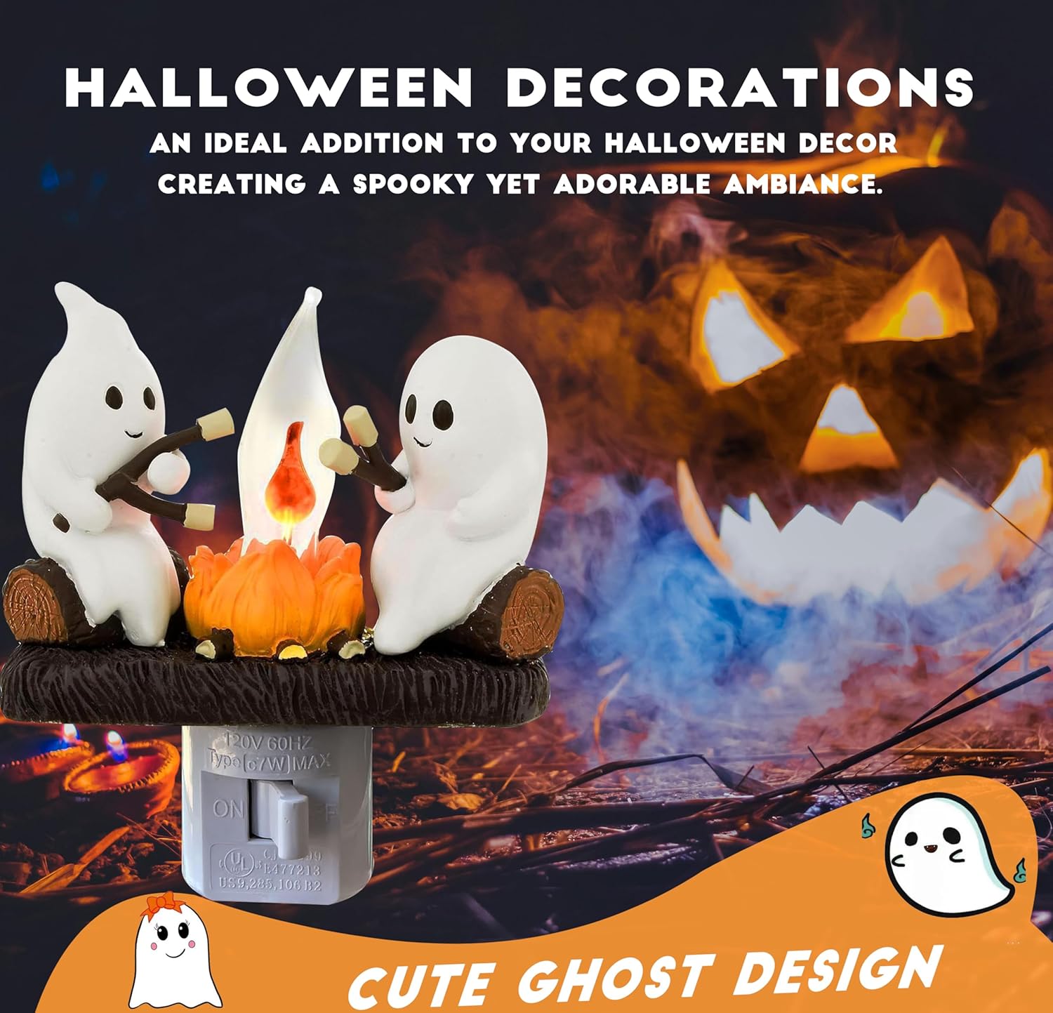 👻 Ghost Campfire Nightlight – Flickering Halloween Flame Glow | 50% OFF, FREE SHIPPING