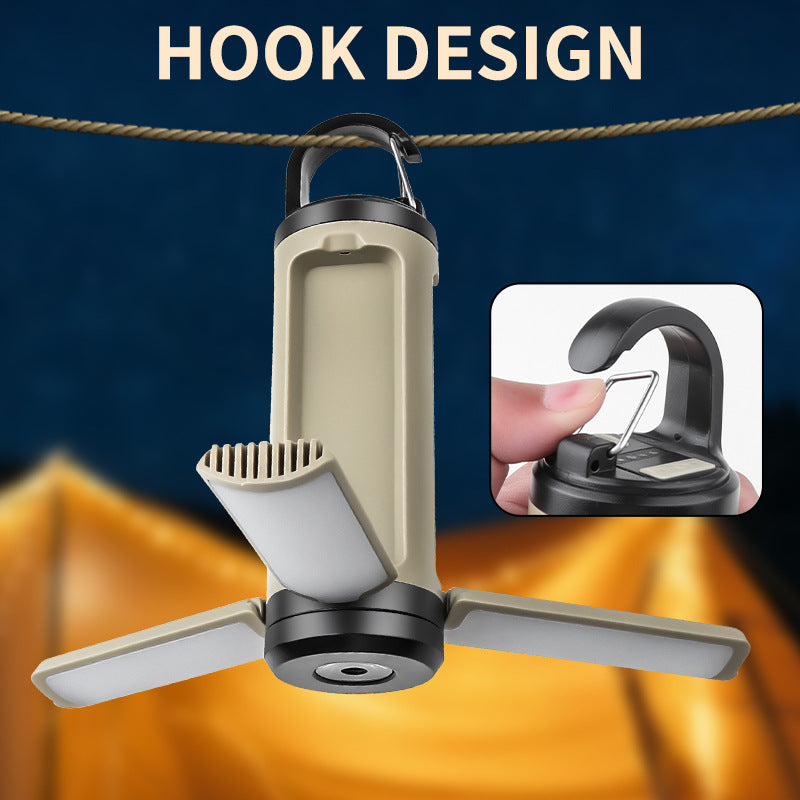 New portable hanging camping light can be folded 90 degrees, three-leaf light, multi-functional emergency camping light for outdoor use | FREE SHIPPING