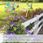 3PCS Outdoor Dragonfly Rod Clip, Garden Metal Dragonfly Clip