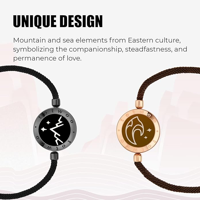 Long Distance Touch Bracelets for Couples – Light & Vibration Smart Jewelry with Bluetooth Connection, Waterproof & Rechargeable - Love Gift for Him & Her | 45% OFF, FREE SHIPPING