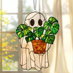 Halloween Ghost Suncatcher – Faux Stained Glass Acrylic Hanging Ornament | 50% OFF, FREE SHIPPING