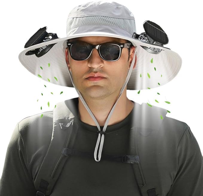 Solar Fan Sun Hat – Hands-Free Cooling, Sun Protection, Dual Power