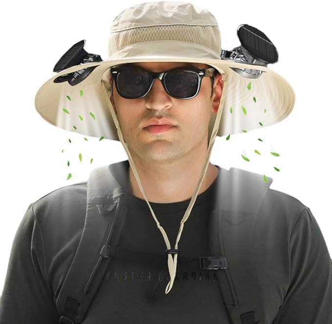 Solar Fan Sun Hat – Hands-Free Cooling, Sun Protection, Dual Power