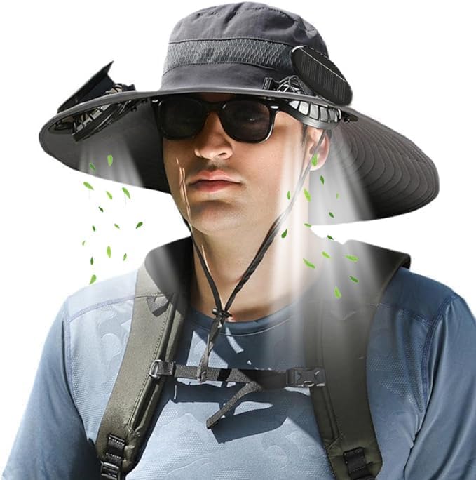 Solar Fan Sun Hat – Hands-Free Cooling, Sun Protection, Dual Power