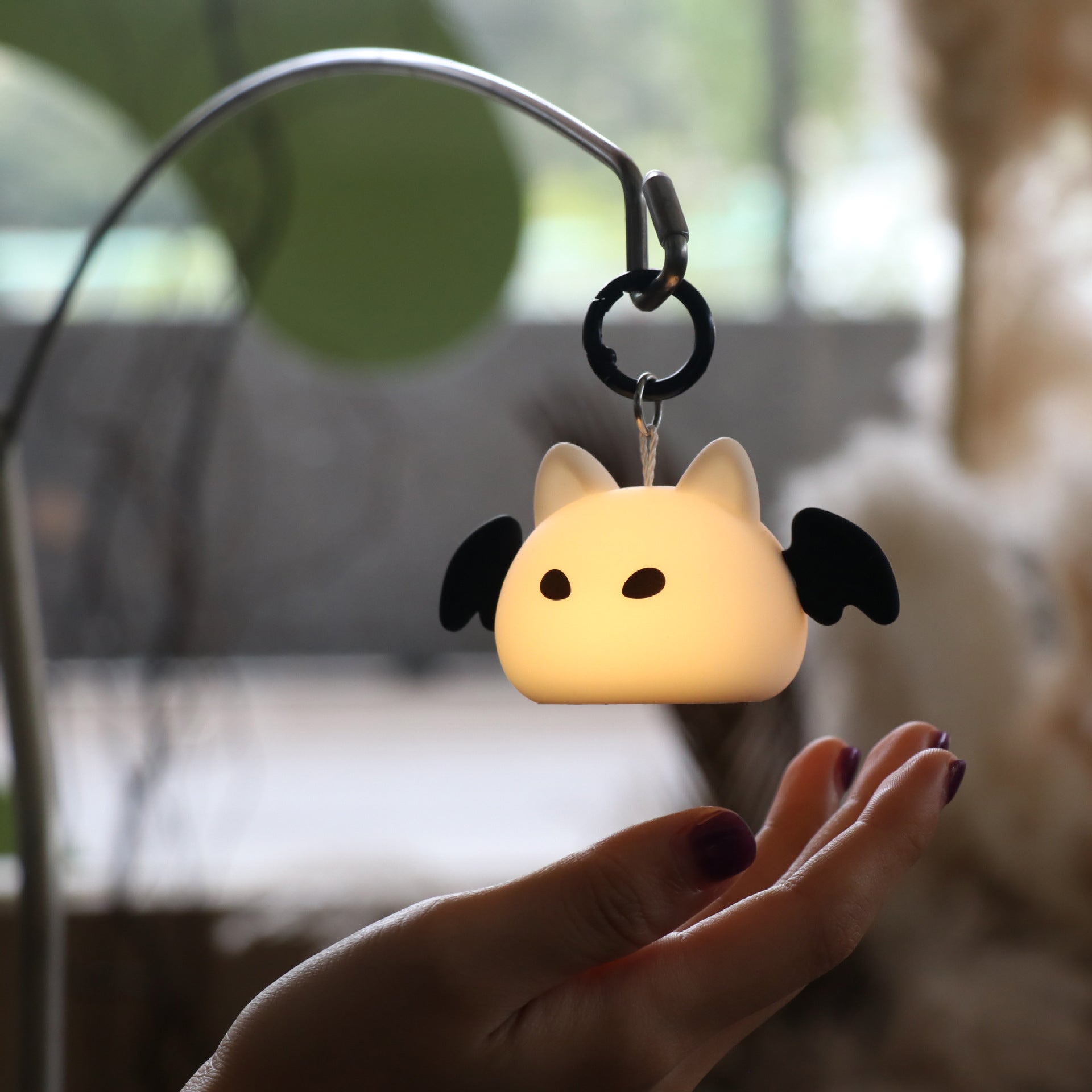 Halloween Bat Night Light, Cute LED Silicone Touch Lamp with Hanging Rope, Rechargeable Waterproof Portable Lamp for Camping & Halloween Decor | 33% OFF, FREE SHIPPING