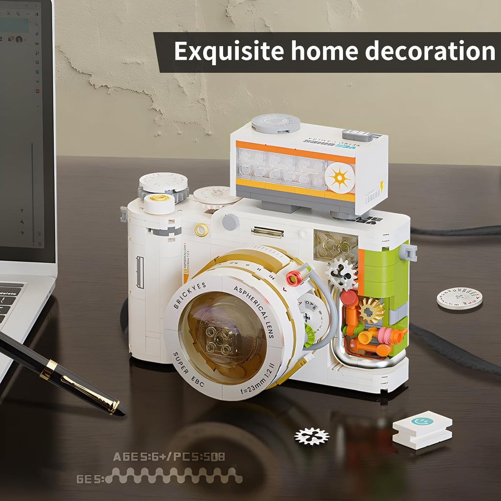 Retro Camera Building Blocks – 1:1 DSLR Puzzle Model Kit for Adults | 50% OFF, FREE SHIPPING
