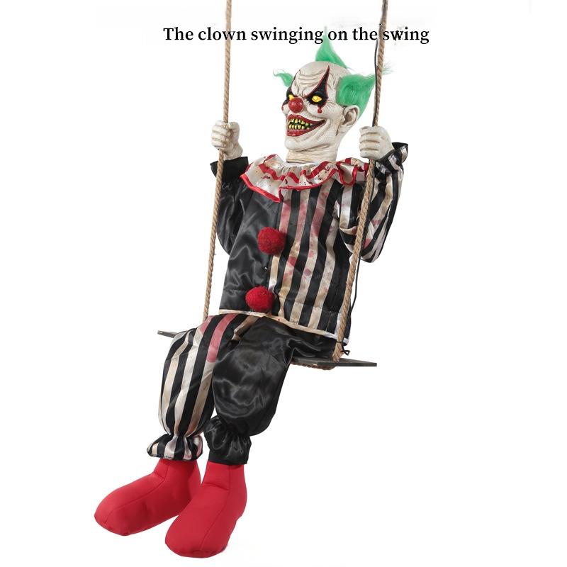 Halloween Electric Glow Decorations: Terrifying Little Girl on a Swing, Clown, and Skeleton | FREE SHIPPING