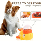Yellow Duck Pet Food Dispenser,Interactive Toy For Cats And Dogs,Automatic Feeder