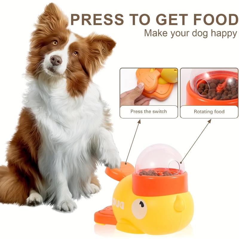 Yellow Duck Pet Food Dispenser,Interactive Toy For Cats And Dogs,Automatic Feeder