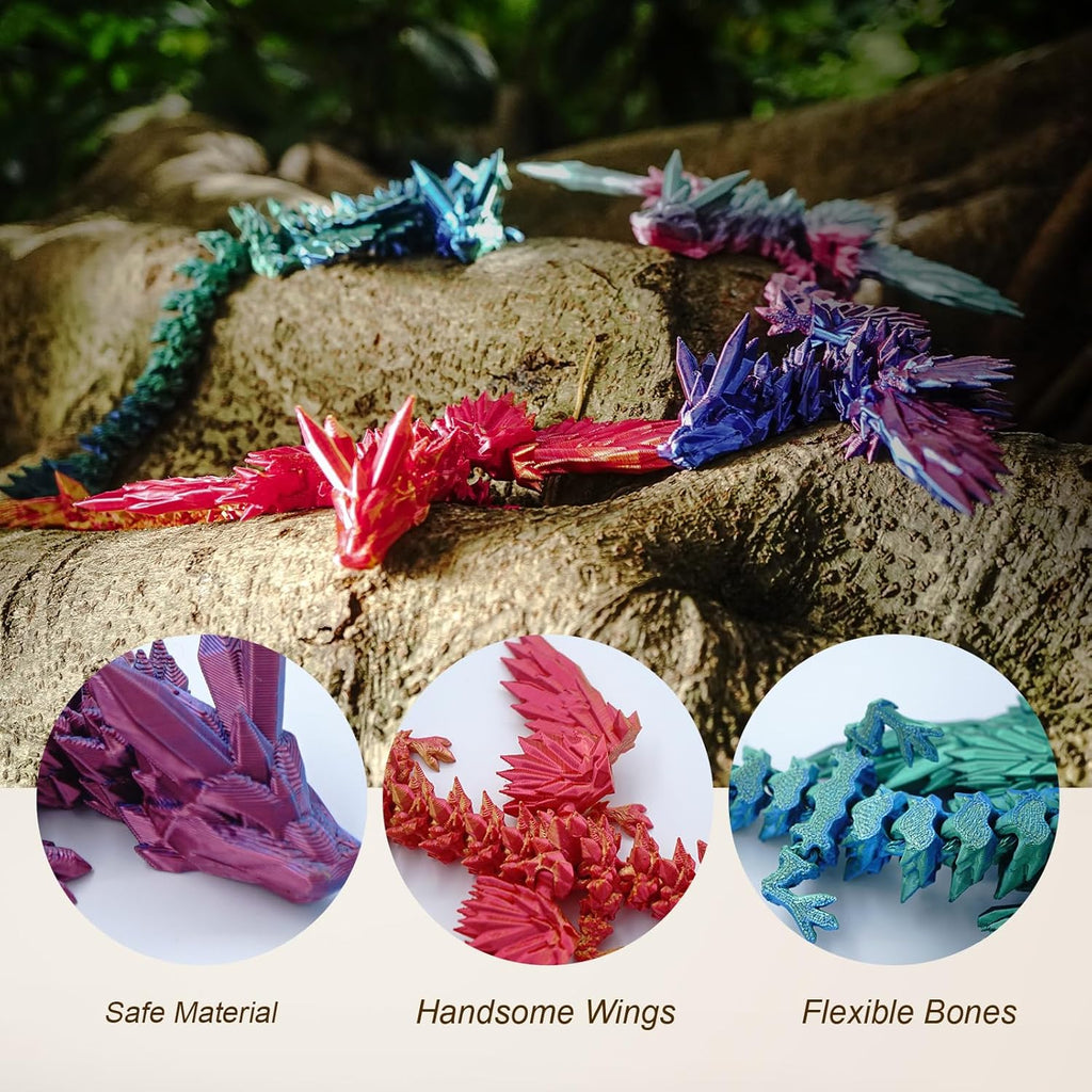 ✨ 3D Printed Dragon with Wings – 11.8" Articulated Fantasy Dragon | 50% OFF, FREE SHIPPING