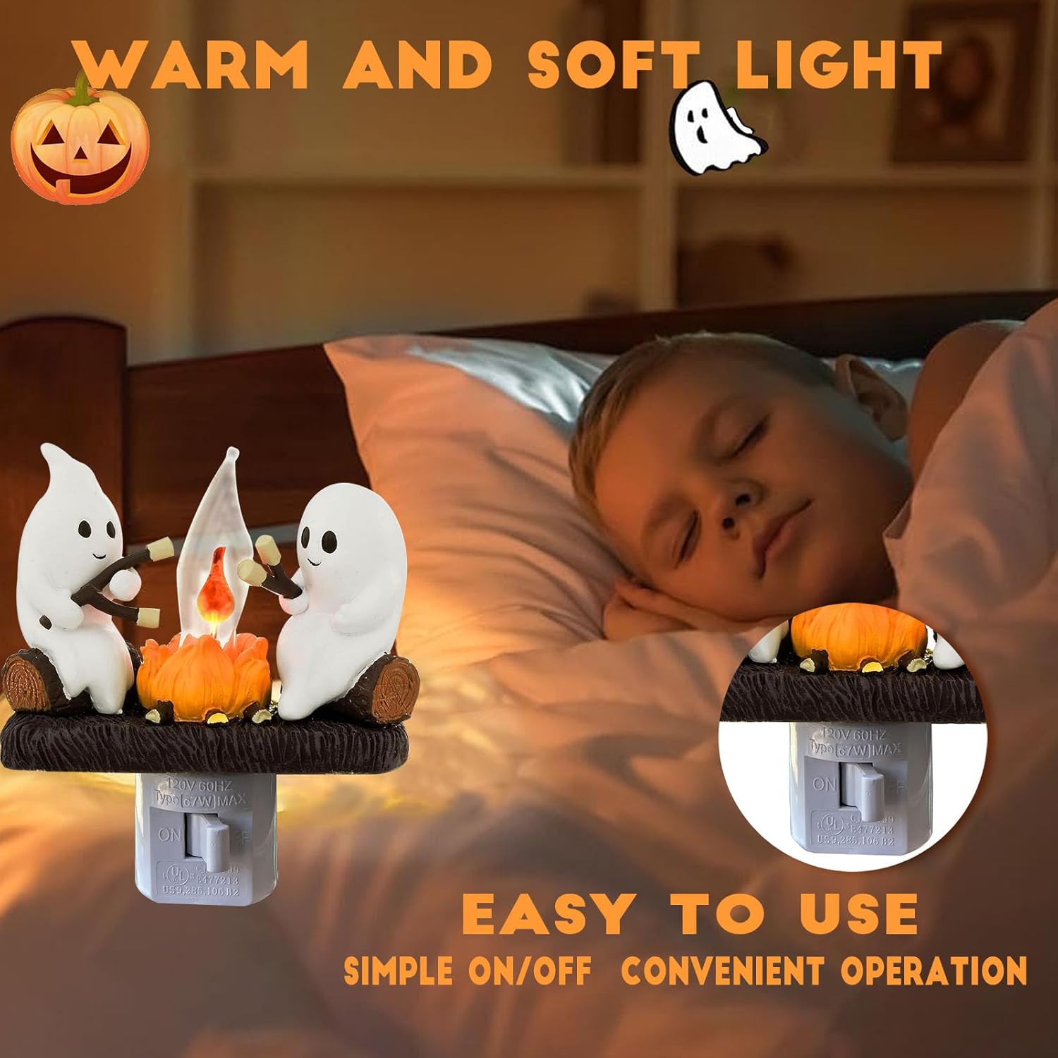 👻 Ghost Campfire Nightlight – Flickering Halloween Flame Glow | 50% OFF, FREE SHIPPING