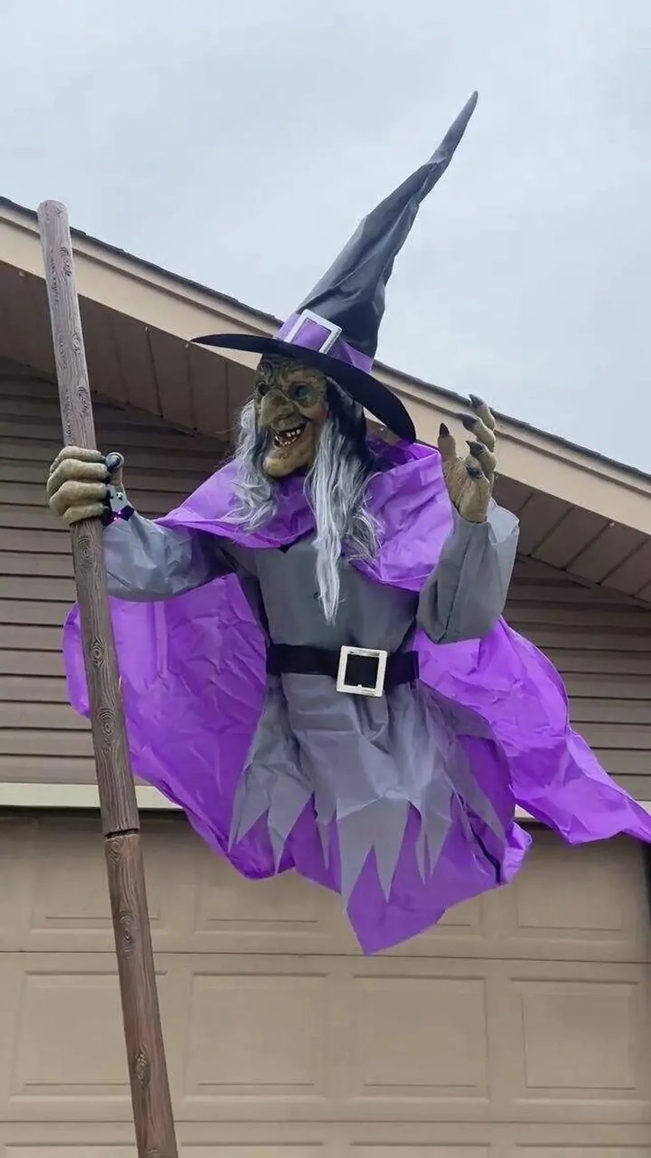 🧙‍♀️ Flying Witch Halloween Animatronic – Motion & Sound Activated | 20% OFF, FREE SHIPPING