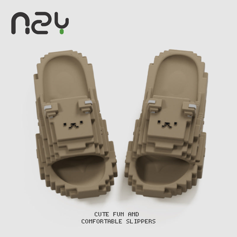 Pixel Cartoon Bear Sandals - Unisex Non-Slip Water Shoes for Indoor & Outdoor | 40% OFF, FREE SHIPPING