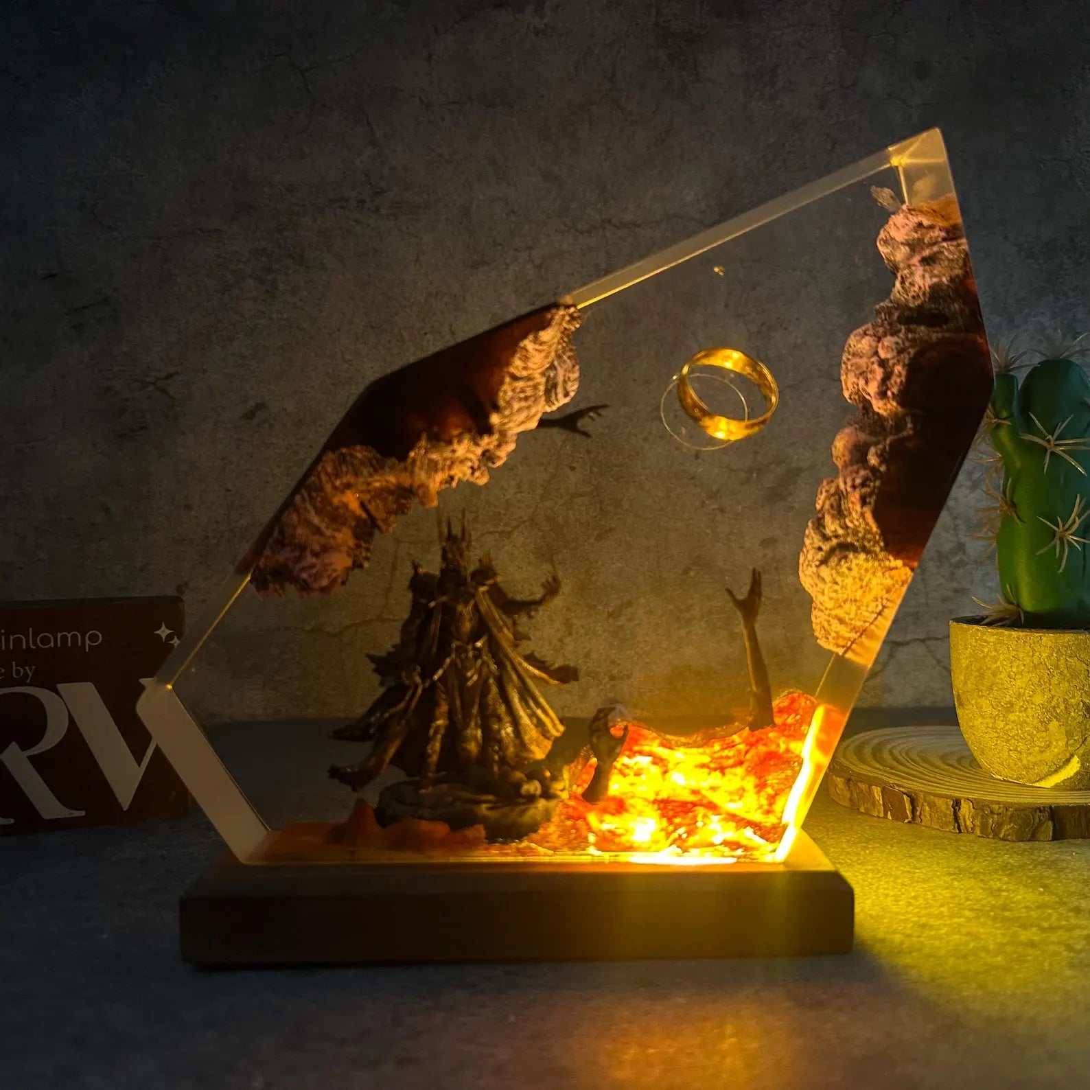 Handmade Epoxy Resin Night Light, Fantasy Table Lamp, LOTR Inspired Gift | 50% OFF, FREE SHIPPING