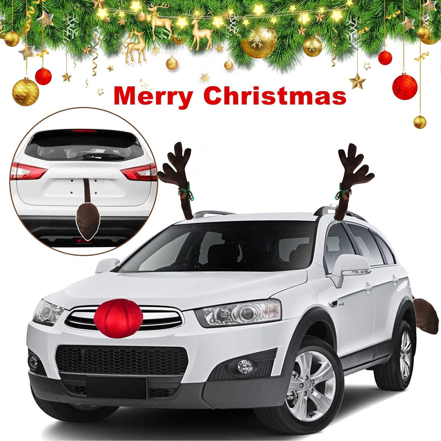 🎄 Upgraded Christmas Car Reindeer Decoration Kit | 50% OFF, FREE SHIPPING