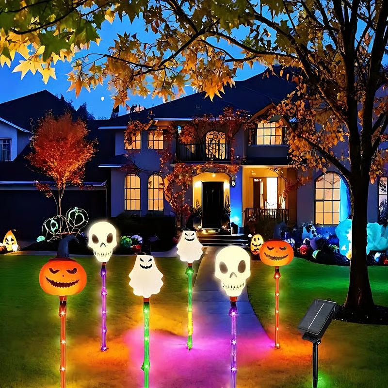 🎃 Halloween Solar Garden Lights (6-Pack) – Pumpkin, Ghost & Skeleton | 52% OFF, FREE SHIPPING