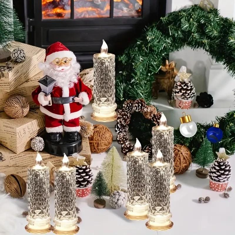 Set of 4, LED Crystal Candle Lights - Romantic Tabletop Night Lights for Bedroom Decorations, Gifts, Anniversary and Parties, Suitable for Wedding, Birthday, Holiday Tabletop Decorative Lights | FREE SHIPPING