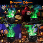 💀 Halloween Cauldron with Floating Potion Bottles & Fog - Spooky Skeleton Witch Decor | 50% OFF, FREE SHIPPING