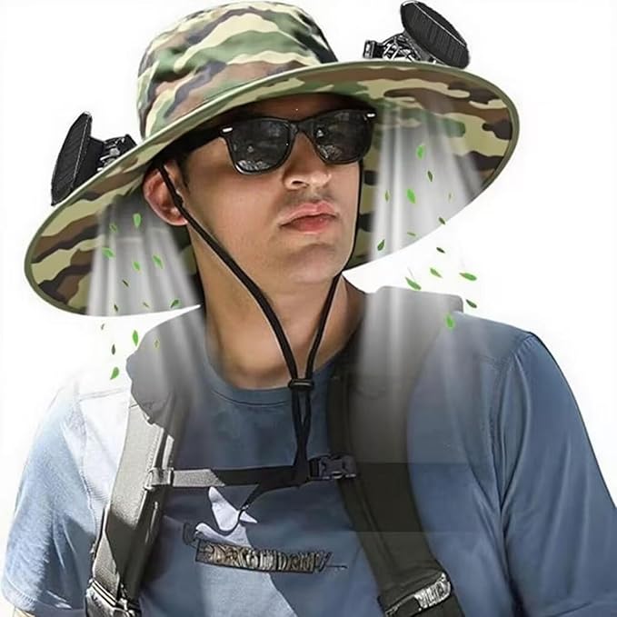Solar Fan Sun Hat – Hands-Free Cooling, Sun Protection, Dual Power