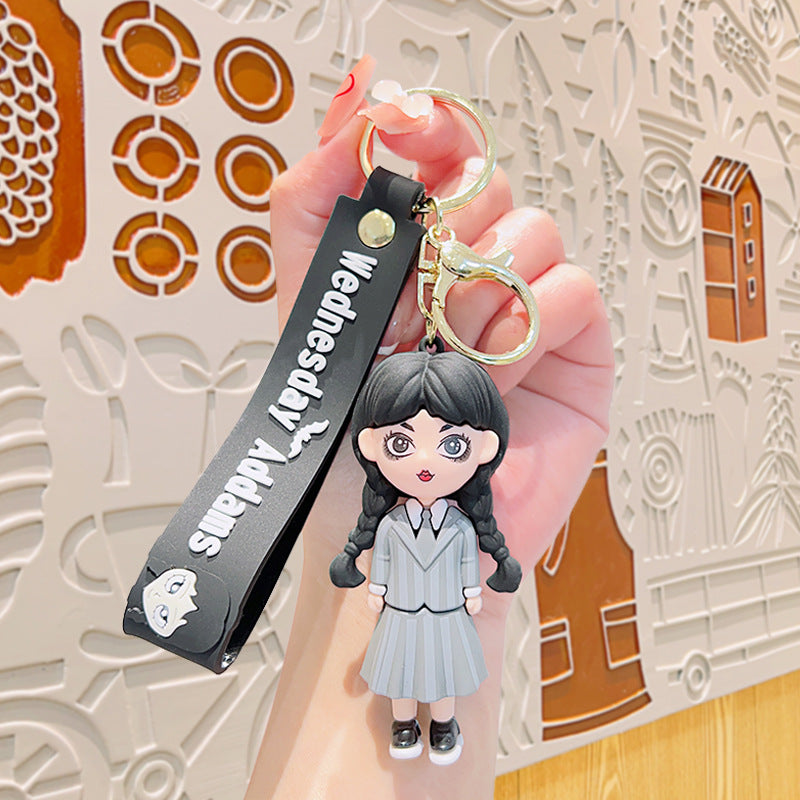🖤 Wednesday Addams Keychain – Spooky Cute Collectible Charm | 35% OFF, FREE SHIPPING