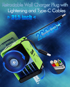 2-in-1 Retractable GaN Fast Charger – Dual Output with Built-in Cable | 56% OFF, FREE SHIPPING - TODAY ONLY