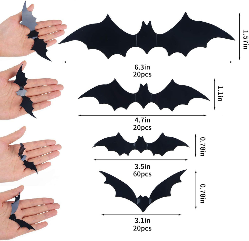 🦇 Halloween 3D Bat Wall Stickers – 120/140PCS Set | 70% OFF, FREE SHIPPING