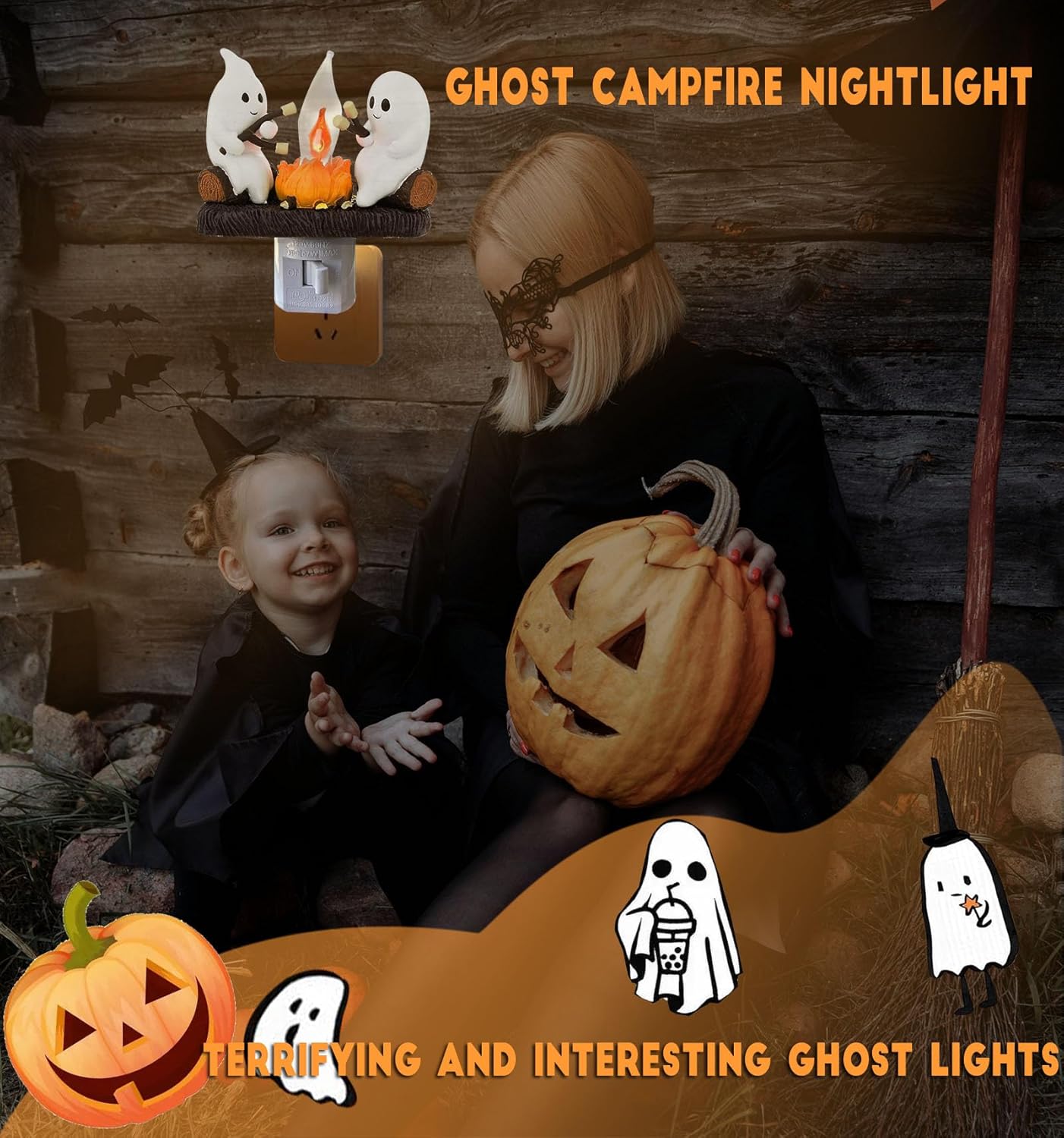 👻 Ghost Campfire Nightlight – Flickering Halloween Flame Glow | 50% OFF, FREE SHIPPING