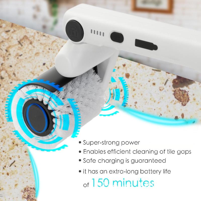 Electric Roller Brush Grill Cleaner with Adjustable Angle for Bathroom, Kitchen, and Floor Cleaning | FREE SHIPPING