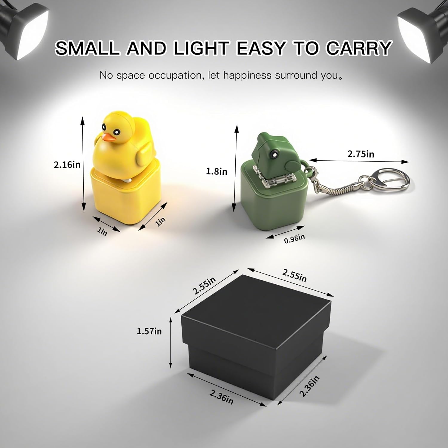 Frog Croaking & Quacking Duck Fidget Toy Keychain with Lights - Stress Relief Rechargeable | 50% OFF, FREE SHIPPING Toy