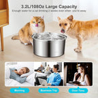 108oz Automatic Pet Water Fountain – Stainless Steel, Ultra-Quiet | 40% OFF, FREE SHIPPING