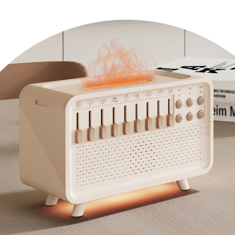 White Noise Bluetooth Speaker Simulated Flame Aromatherapy Humidifier | Free Shipping