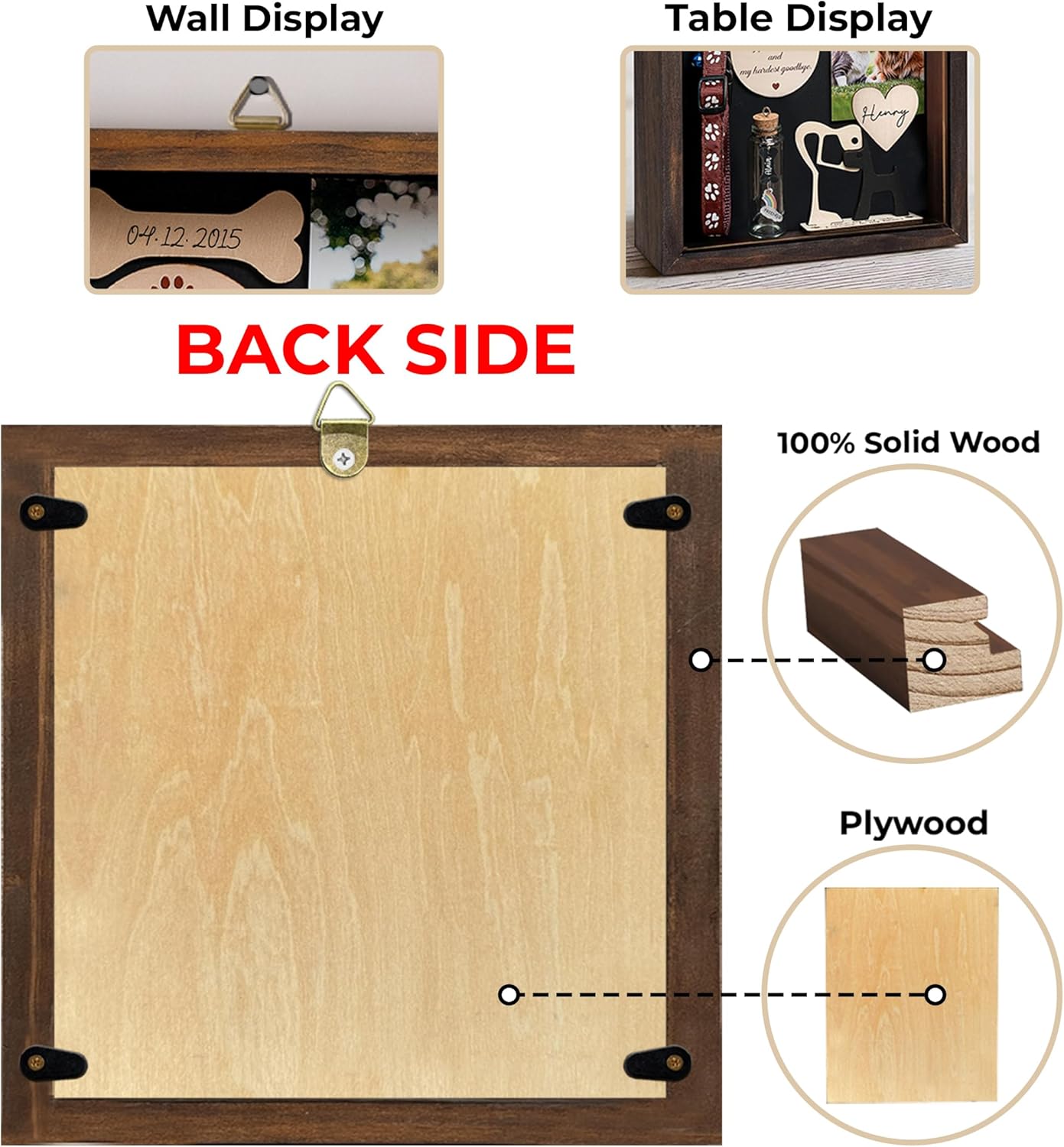 🐾 Pet Shadow Box Memorial Frame – Rustic Wooden Keepsake | 43% OFF, FREE SHIPPING
