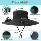 Solar Fan Sun Hat – Hands-Free Cooling, Sun Protection, Dual Power