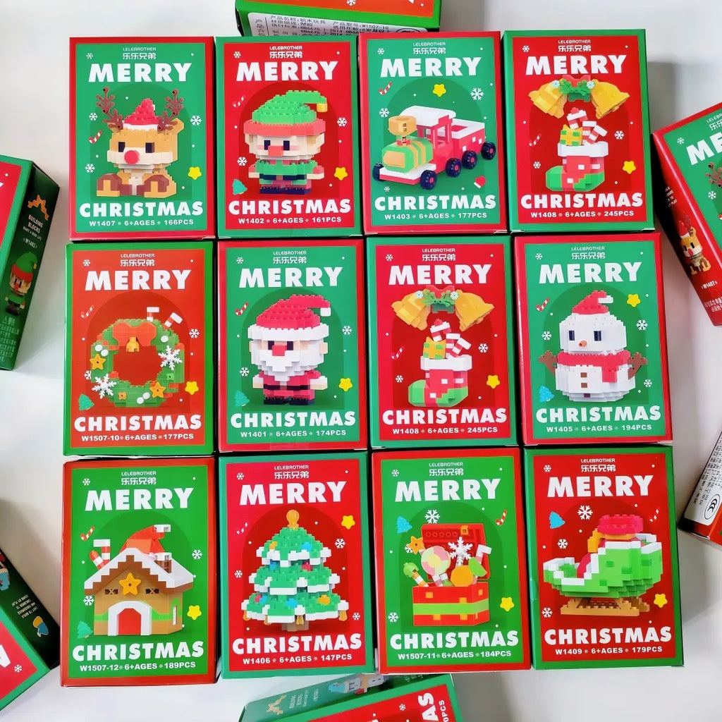 🎄 Mini Christmas Building Block Set – Santa, Snowman & Tree - Holiday DIY Stocking Stuffers (12 Pack) | FREE SHIPPING, 50% OFF