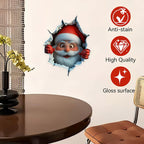 "Santa's Breaking In!" Christmas Wall Sticker 🎅 Funny Holiday Decor for Home 🎄