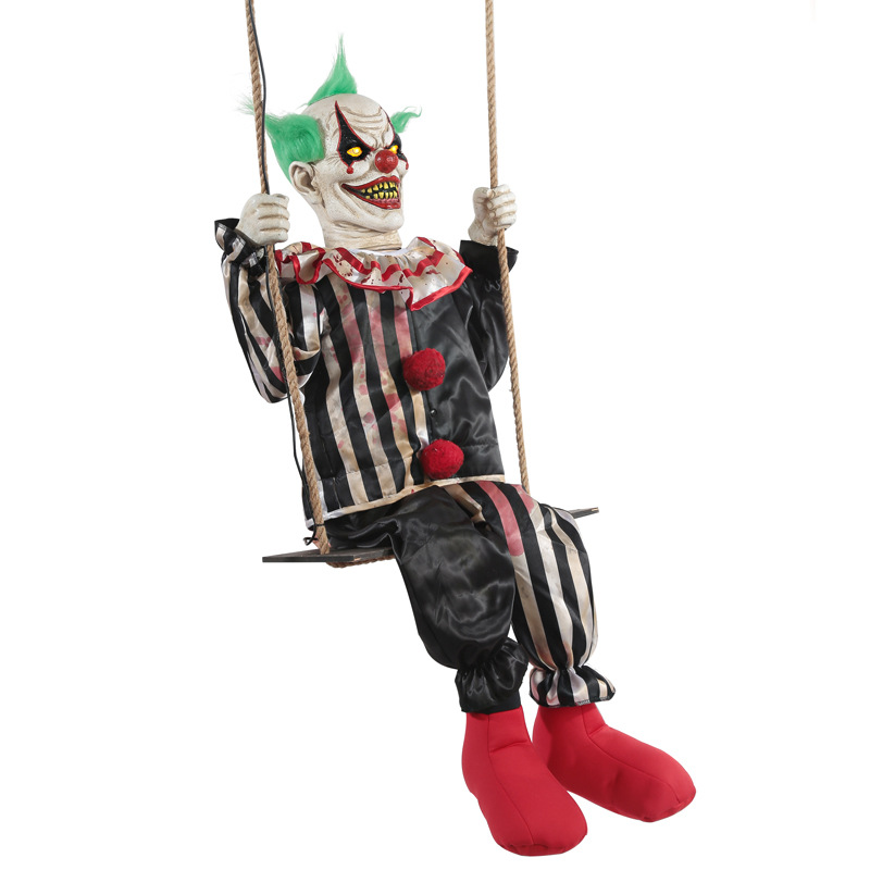 Halloween Electric Glow Decorations: Terrifying Little Girl on a Swing, Clown, and Skeleton | FREE SHIPPING