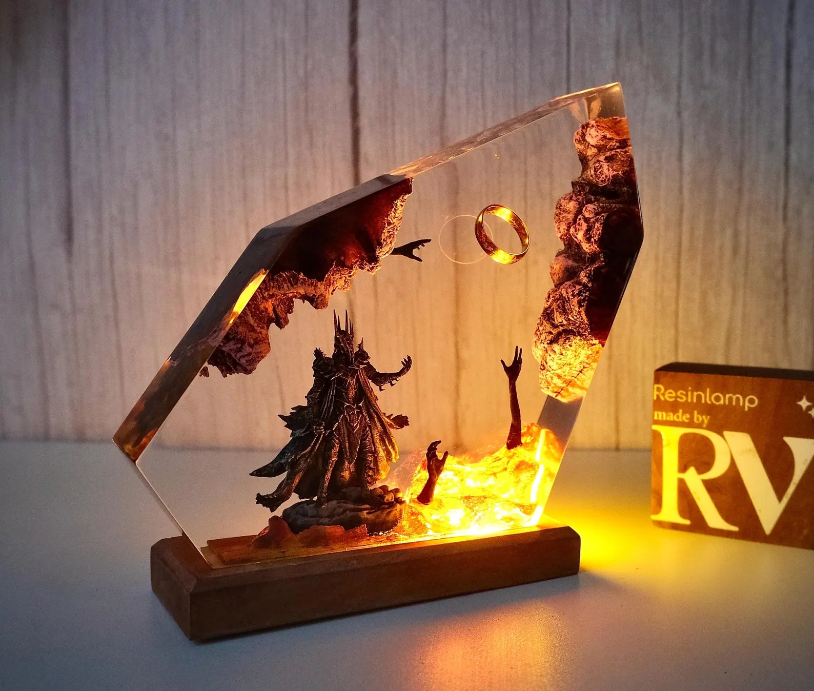 Handmade Epoxy Resin Night Light, Fantasy Table Lamp, LOTR Inspired Gift | 50% OFF, FREE SHIPPING