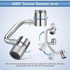 Rotatable Faucet Aerator Extension - for Effortless, All-Angle Control, Rotating Swivel Faucet Aerator Extender, Kitchen Bathroom Sink Faucets Sprayer Attachment with 2 Mode Splash(1PC) | FREE SHIPPING