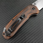 🔥 Butterfly Wood-Handle EDC Knife – 8Cr13MoV Steel Outdoor Pocket Tool