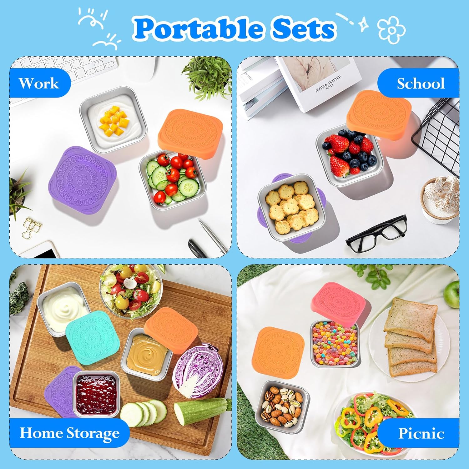 Stainless Steel Snack Containers – Leak-Proof, Stackable & Kid-Friendly