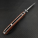 🔥 Butterfly Wood-Handle EDC Knife – 8Cr13MoV Steel Outdoor Pocket Tool